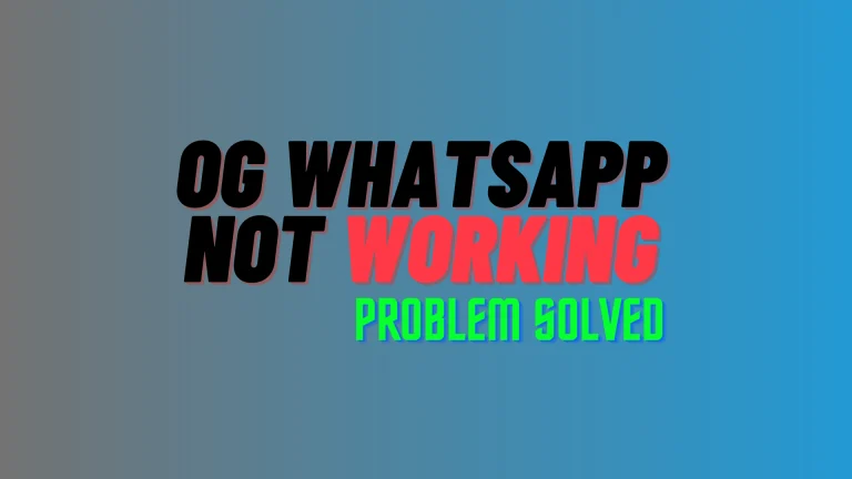 Og whatsapp not working infographic