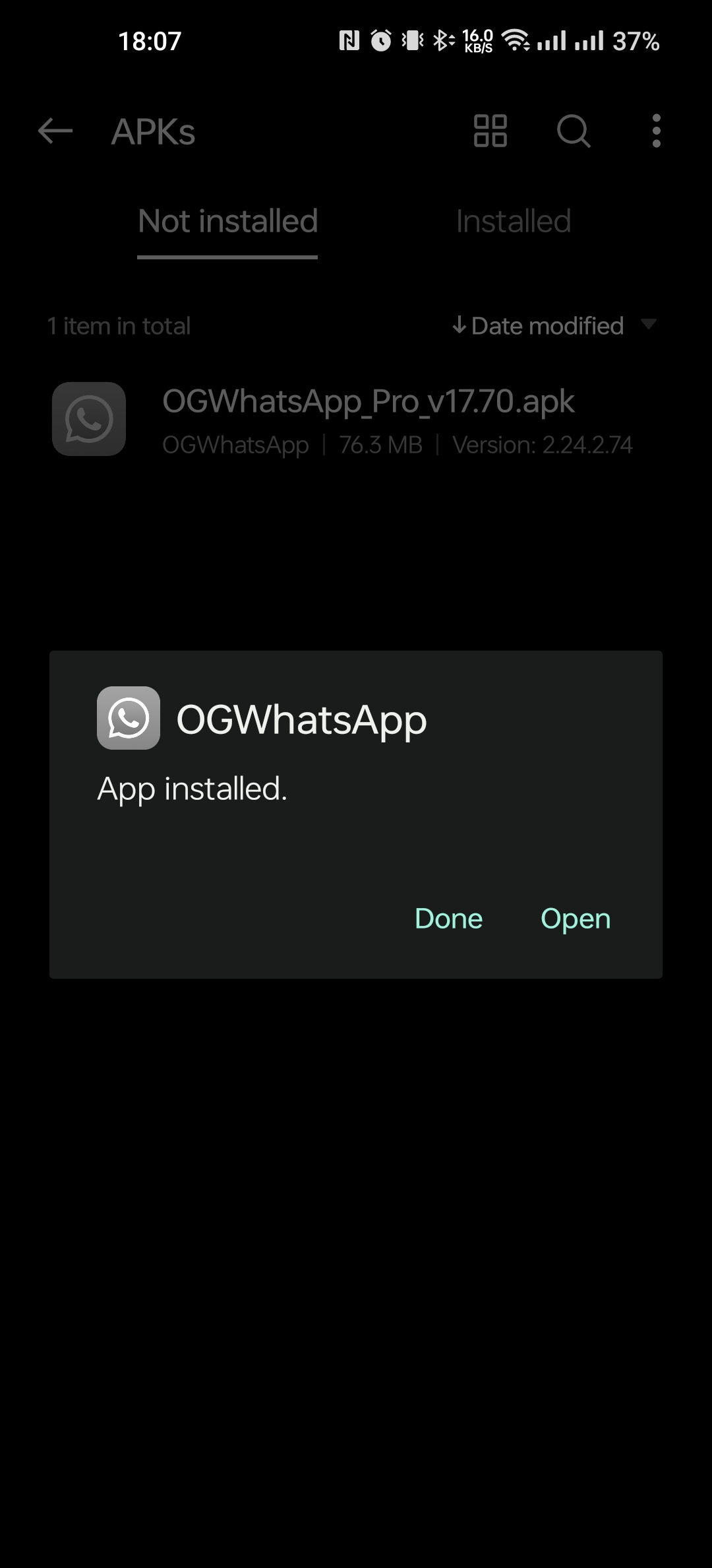 OG Whatsapp installation image