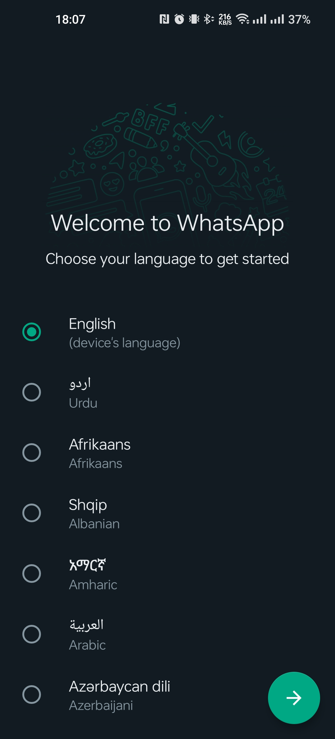 OG Whatsapp language setup image